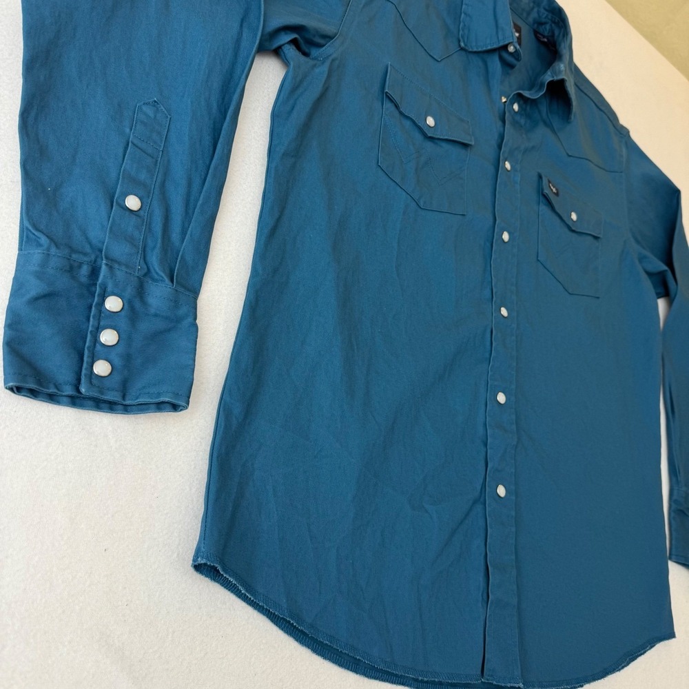 Wrangler Teal Button-Down Western Shirt - Picture 4 of 11